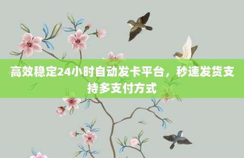 高效稳定24小时自动发卡平台，秒速发货支持多支付方式