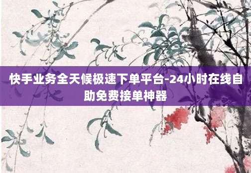 快手业务全天候极速下单平台-24小时在线自助免费接单神器