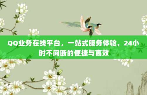 QQ业务在线平台，一站式服务体验，24小时不间断的便捷与高效