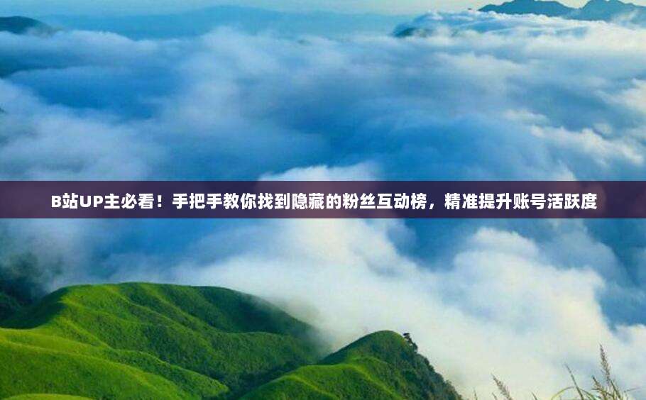 B站UP主必看！手把手教你找到隐藏的粉丝互动榜，精准提升账号活跃度