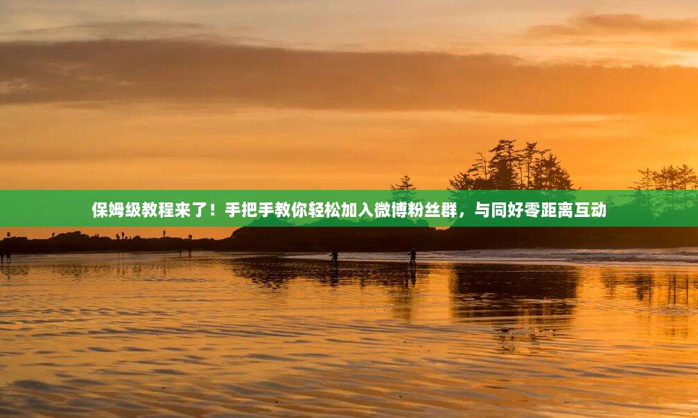 保姆级教程来了！手把手教你轻松加入微博粉丝群，与同好零距离互动