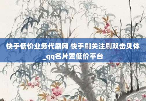 快手低价业务代刷网 快手刷关注刷双击贝体_qq名片赞低价平台
