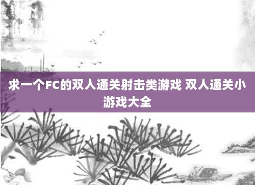求一个FC的双人通关射击类游戏 双人通关小游戏大全